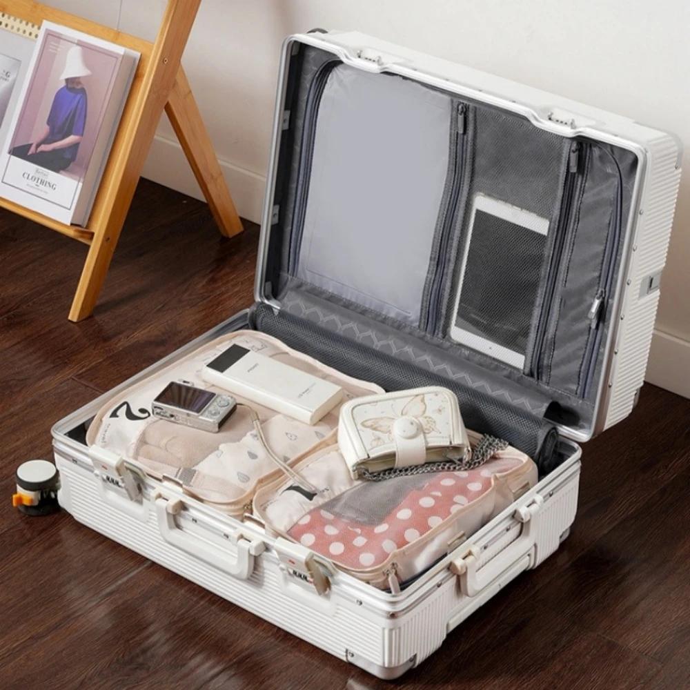 Valise à main 16 "/20" pour femmes, boîtier de chariot de voyage avec cadre en aluminium, verrouilla
