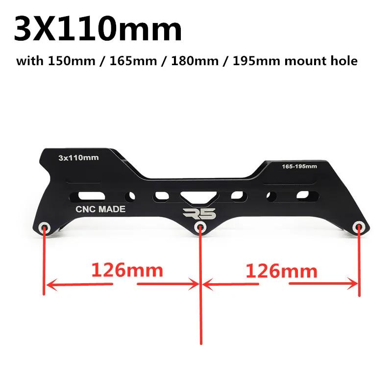Cadre patins à roues alignées 3 roues 165mm alliage conversion slalom patinage vitesse 3*110mm 246mm
