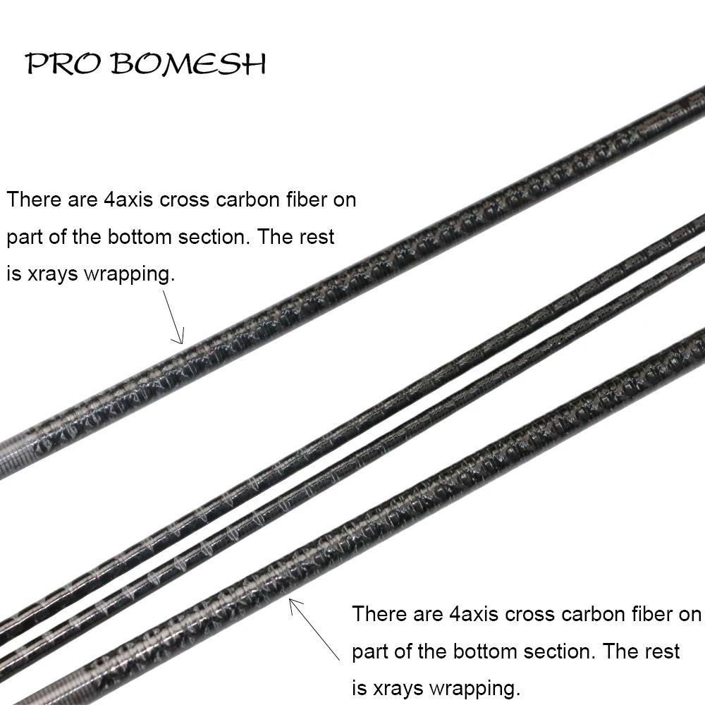 Pro Bomesh 1 ensemble 1.68m UL L 2 sections emballage des rayons X tige de voyage en Fiber de carbon
