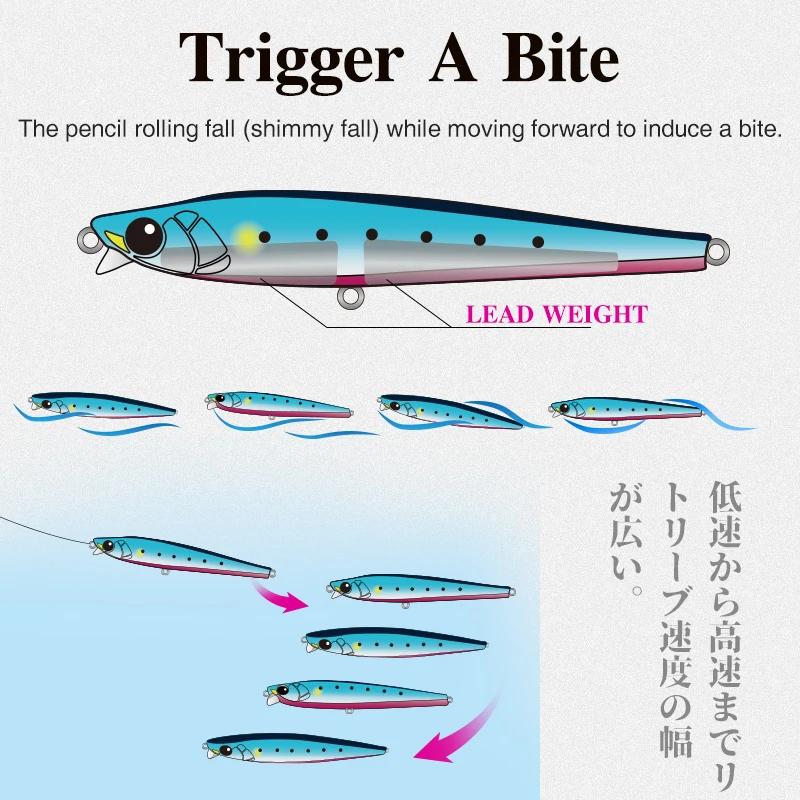 TSURINOYA 85S 105S leurre de pêche lourd à lèvres courtes crayon coulant AIRAZOR 85mm 20g 105mm 30g 