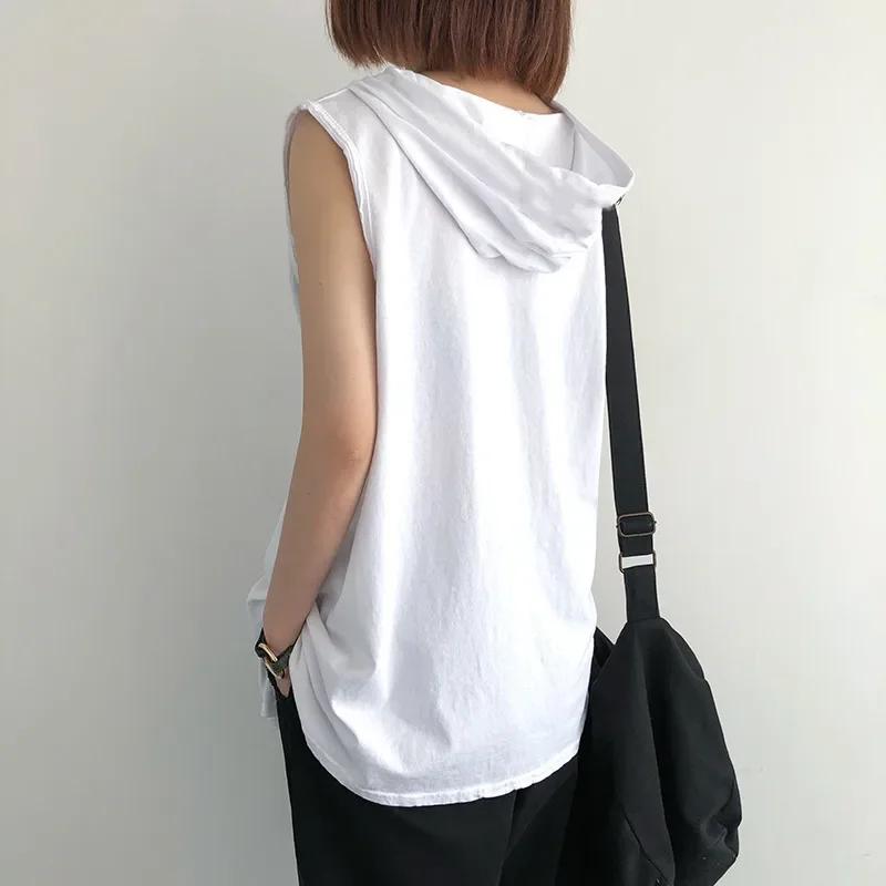 Couleur unie 2023 flambant neuf hommes débardeurs gilet sans manches t-shirts pour homme à capuche h