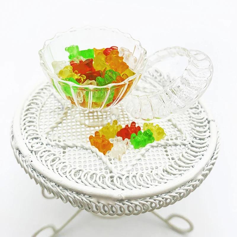 Mini ours coloré en résine, 20 pièces, artisanat de bricolage, décoration de bonbons pour maison de 