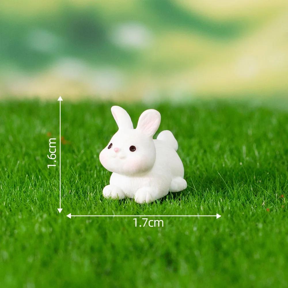 Mini lapin Miniature en résine, 5/10 pièces, ornement de jardin féerique mignon, Micro paysage, déco