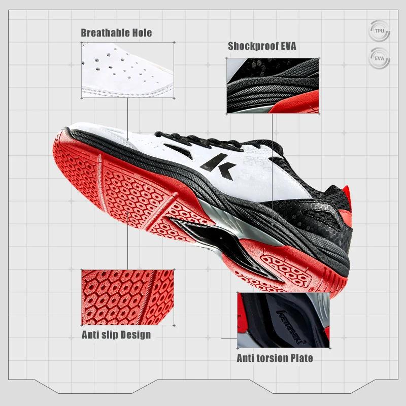 Chaussures de badminton Kawasaki pour hommes - Conception anti-twist et respirante pour le tennis