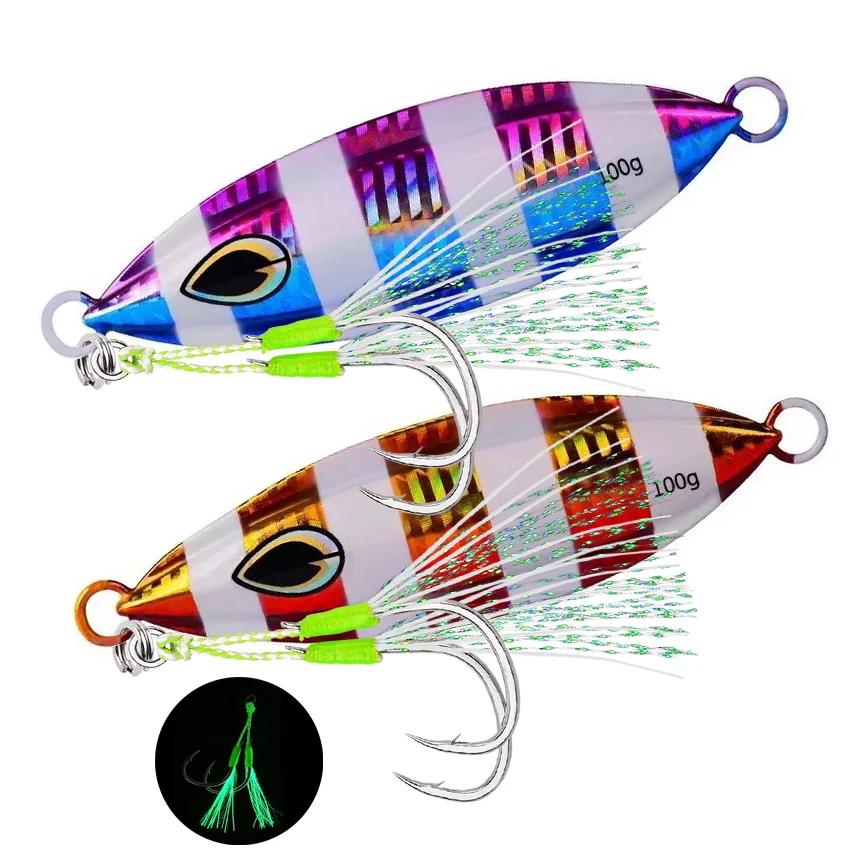 1 pièces haute qualité métal nuit lueur lente gabarit leurre de pêche 40g 60g-200g éviers rapidement