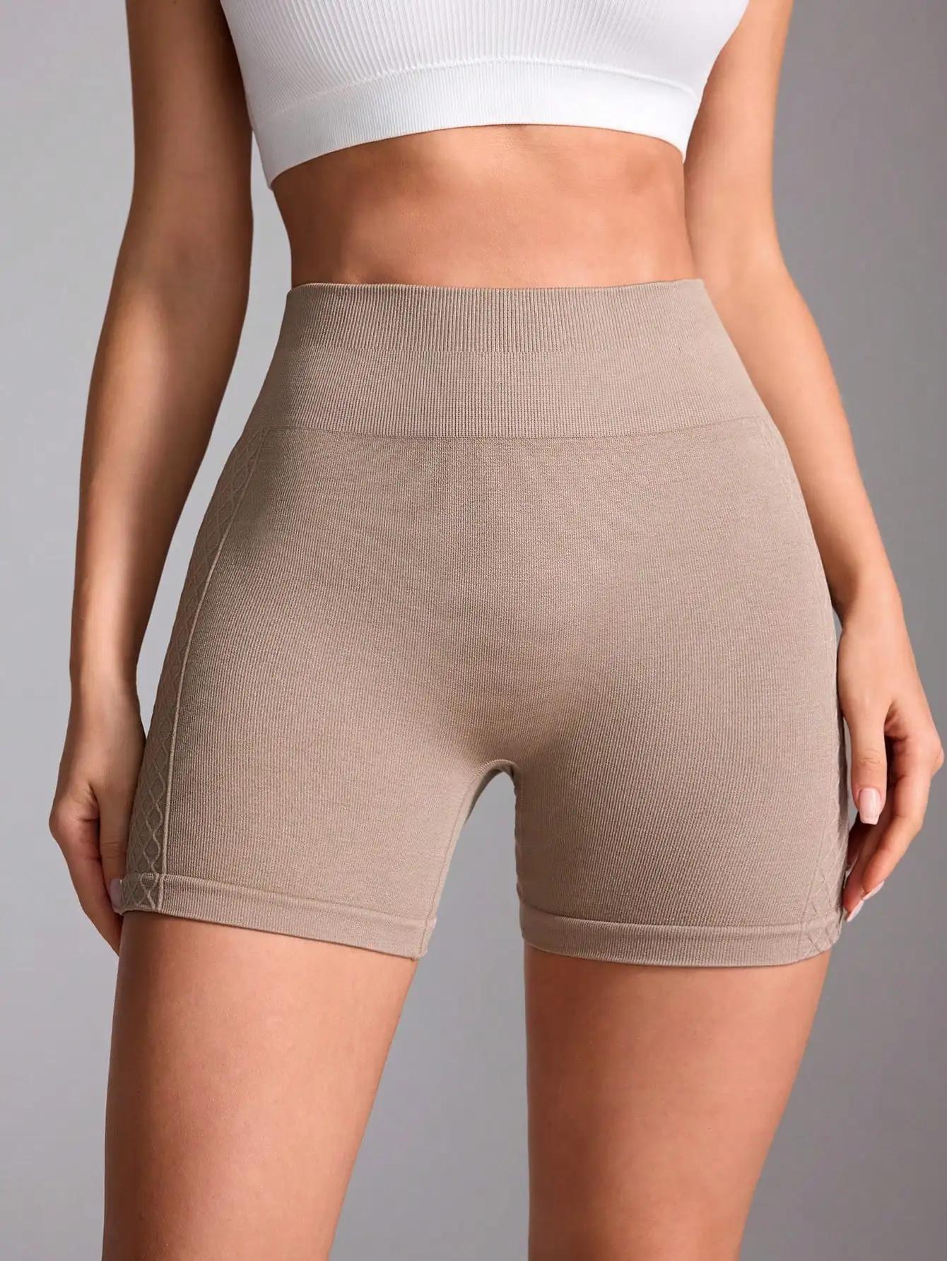 Short d'entraînement yoga taille haute sans couture pour femme - Short gym confortable et ajusté