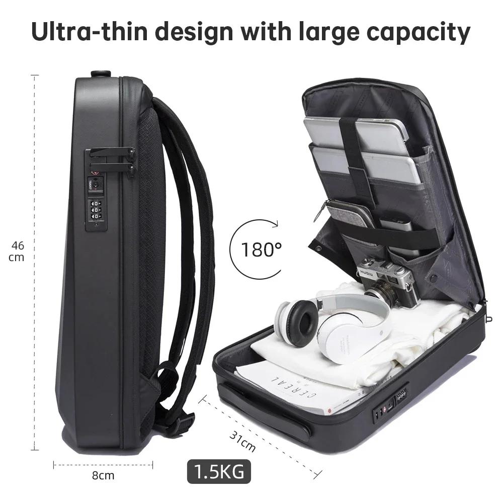 Sac à dos pour ordinateur portable 15.6 pouces, sac à dos de voyage extensible, antivol, serrure TSA