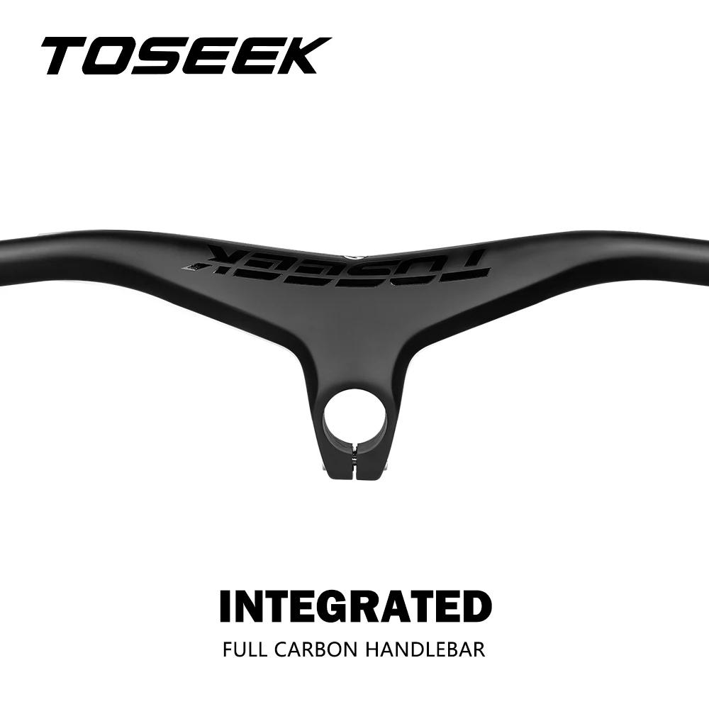 TOSEEK – guidon et tige de vtt intégrés en carbone, 660mm, -17 degrés, pour vtt, 800 ~ 100*70/80/90/
