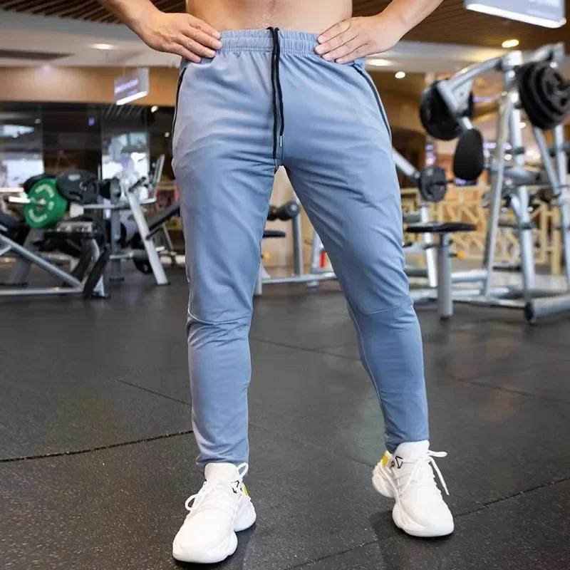 Pantalon automne respirant homme - Tenue course sportive à séchage rapide avec poches zippées