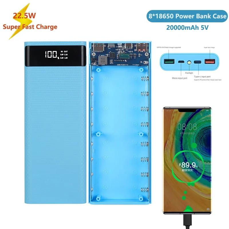 8X18650 double USB batterie externe coque Micro USB Type C 5V 4.5A boîtier de bricolage boîte de sto