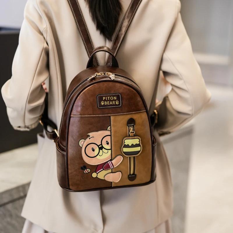 Sac à dos rétro tendance 2025, nouveau sac à bandoulière pour femmes, sac à dos d'étudiant multifonc
