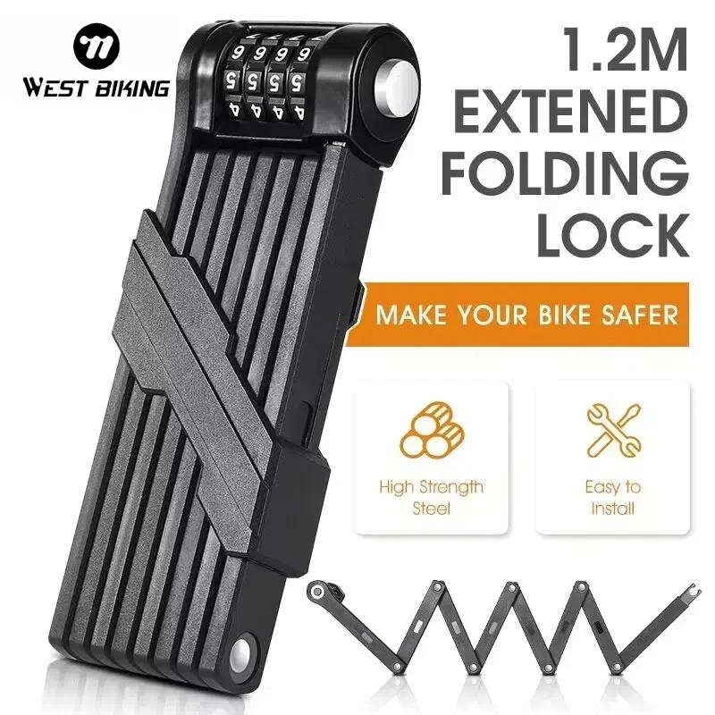 WEST VÉLO Vélo Pliant Chaîne Serrure Anti Vol Combinaison Serrure Heavy Duty Sécurité Moto VTT Route