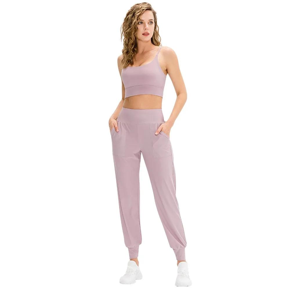 Pantalon de jogging ample pour femme, séchage rapide, avec poches, idéal pour le yoga, la course et 