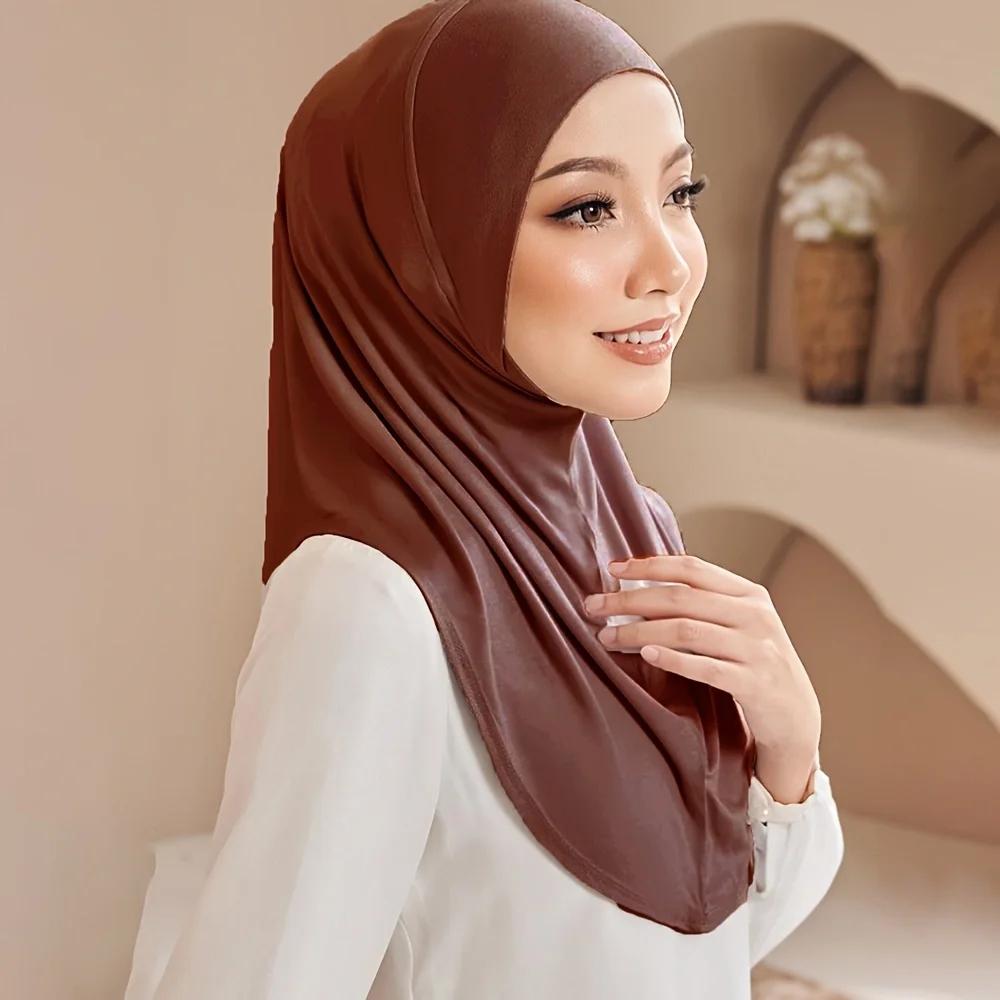Nouveau instantané prêt à porter Hijab femmes musulmanes extensible sport Jersey Hijab foulards mala
