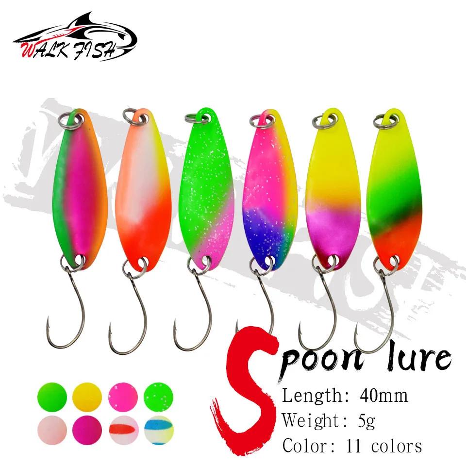 PIED POISSON MARCHE POISSON 5/6/10PCS Pêche Appât 40mm 5g Cuillère De Pêche Truite Leurre De Pêche A