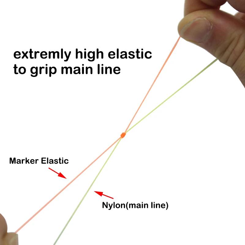 Ligne de pêche à la carpe élastique, 6m, marqueur de nœud, plate-forme de cheveux, ligne de Distance