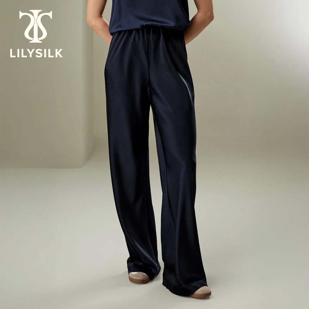 LILYSILK Pantalon en soie coupe biais pour femme - Style minimaliste - Coupe décontractée pour plusi