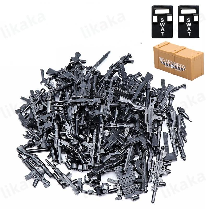 MOC armes militaires blocs de construction pièces compatibles classique armée pistolet accessoires b
