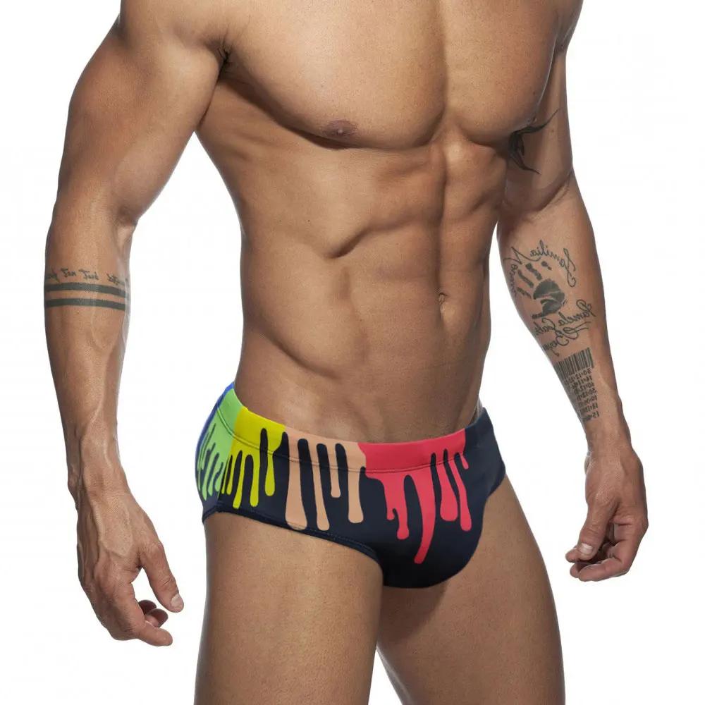Slip de bain pour hommes, couture tendance, couleur, taille basse, Sexy, cordon de serrage, planche
