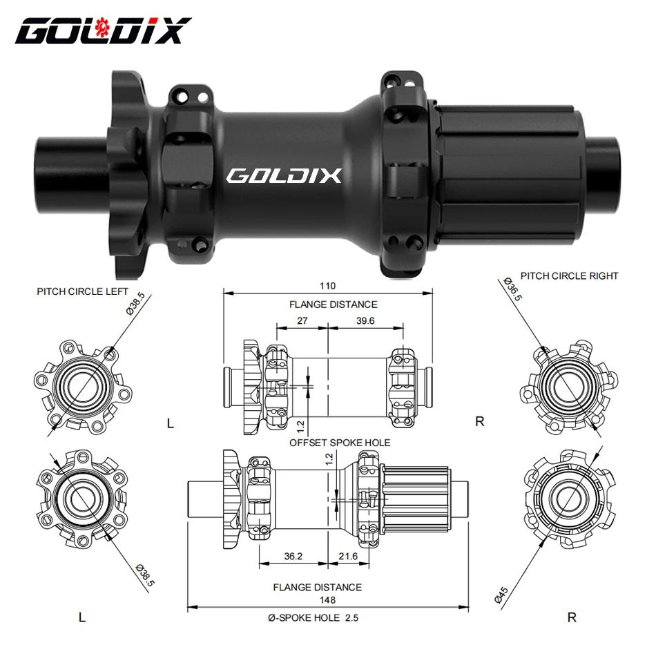 GOLDIX-Moyeu VTT Msuspec28 H HG/XD/MS Boost, cliquet 36T, frein à disque à 6 boulons, roulement scel
