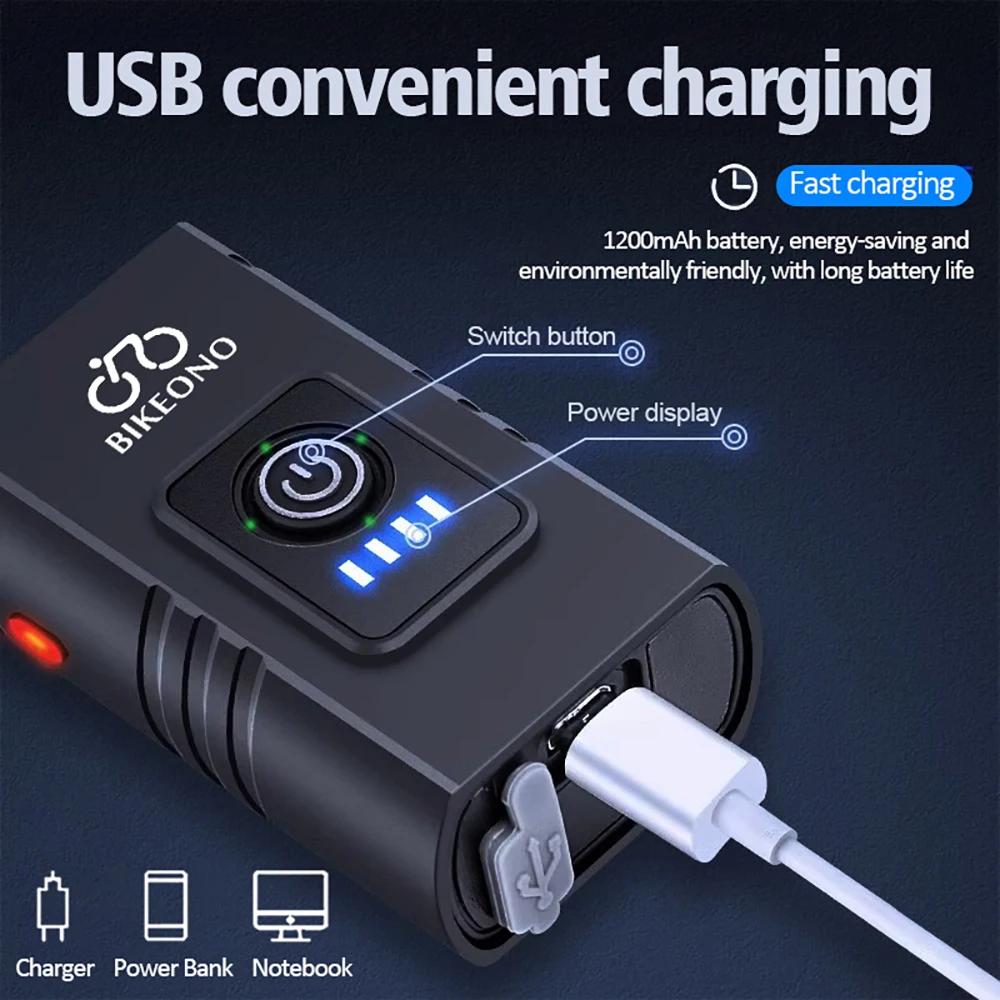 1000LM vélo lumière phare T6 vélo lampe de poche LED USB torche Rechargeable en alliage d'aluminium 
