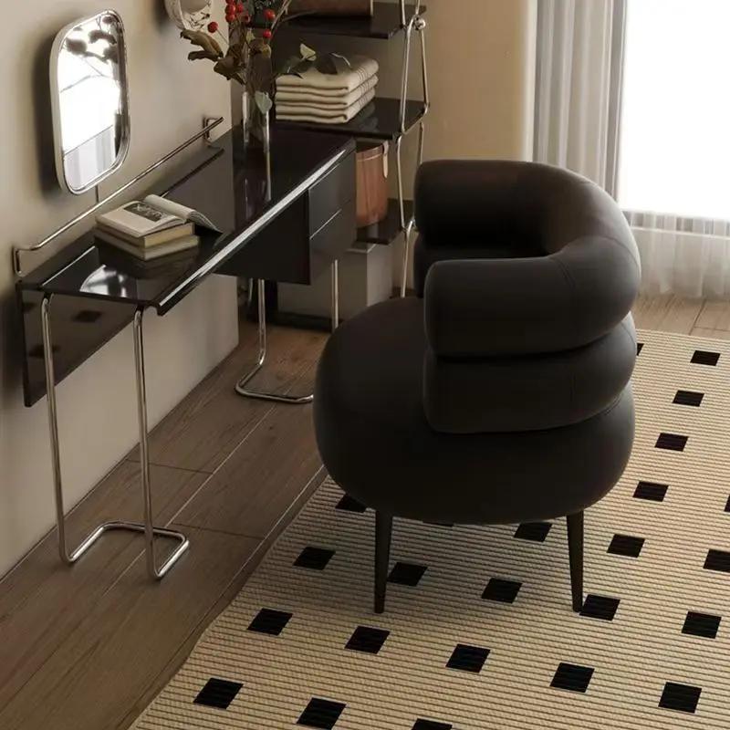 Chaise d'appoint en cuir ciré pour salon et chambre à coucher, canapé simple, chaise paresseuse, dos