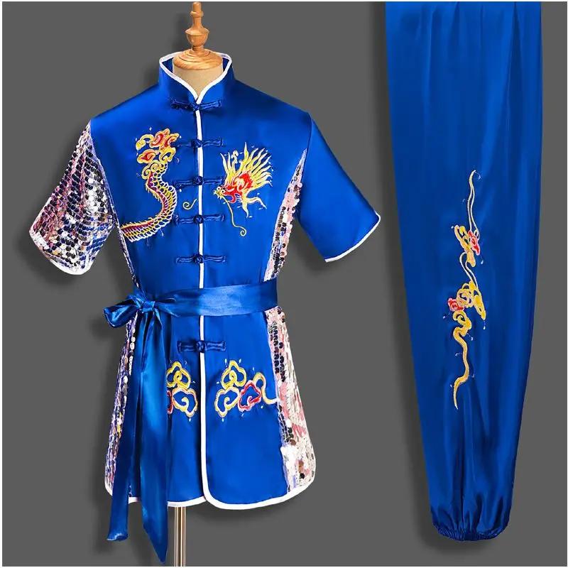 Uniforme traditionnel chinois de dragon Wushu pour hommes et femmes, ensemble de vêtements de Kung F