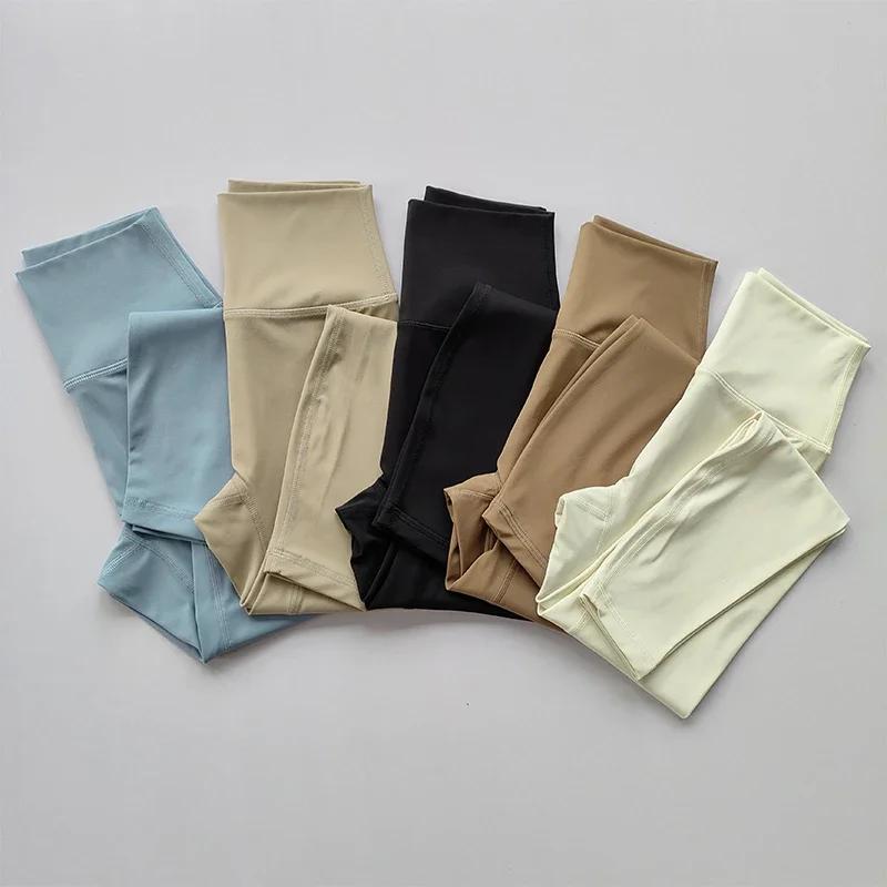 Pantalons de yoga nus taille haute pour femmes portant un ajustement serré levage des hanches Leggin