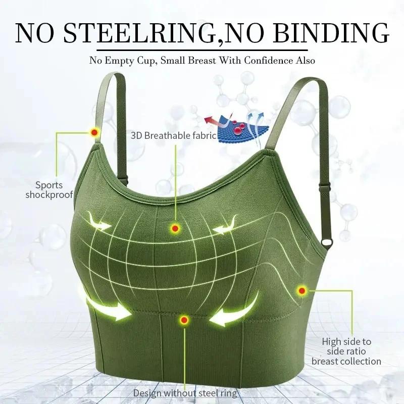 Soutien-gorge de sport dos nu pour femmes, sous-vêtements sans couture, sangle d'épaule réglable, gi