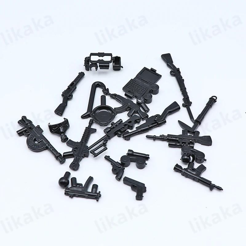 MOC armes militaires blocs de construction pièces compatibles classique armée pistolet accessoires b