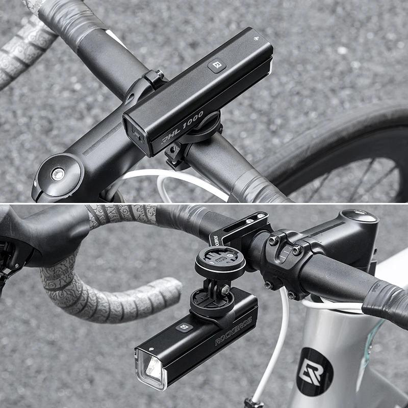 ROCKBROS – lumière de vélo 1000lm 4500mAh, lampe de poche IPX6, feu avant en aluminium, charge de Ty