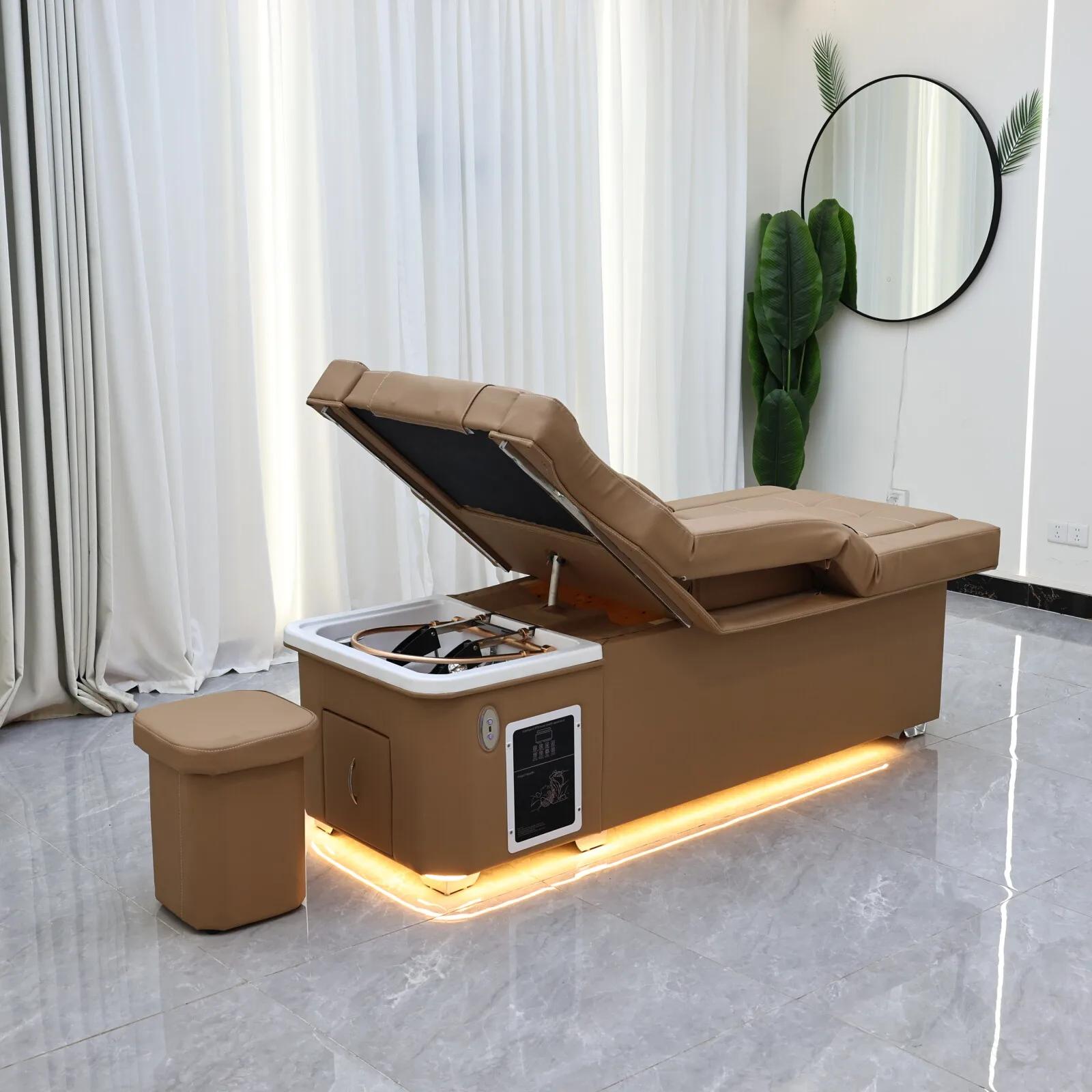 XinSheng 2025 Table de massage et lit de shampoing électrique – Station de salon tout-en-un avec fum