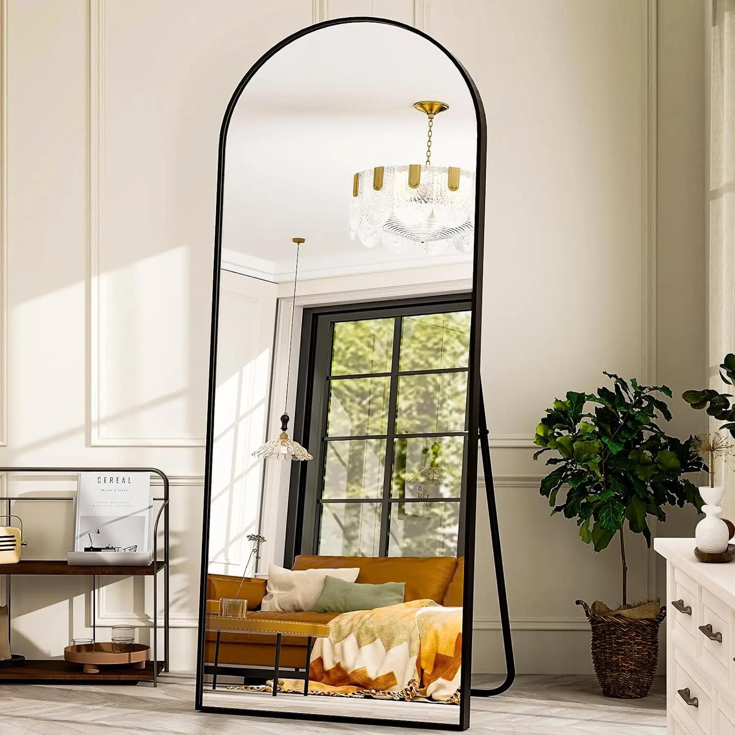 Miroir pleine longueur arqué 26" x 71" - Miroir complet - Miroirs de sol extra larges pour chambre, 