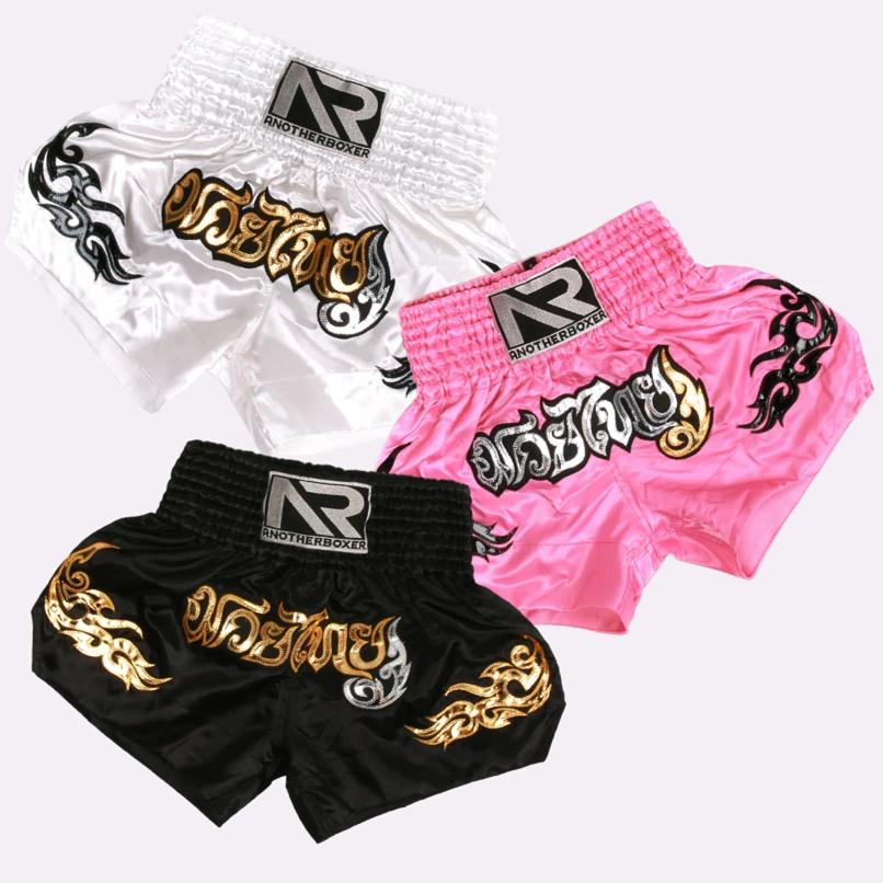 ANOTHERBOXER Short Muay Thai, vêtements de combat MMA brodés pour hommes, femmes, enfants, pantalons