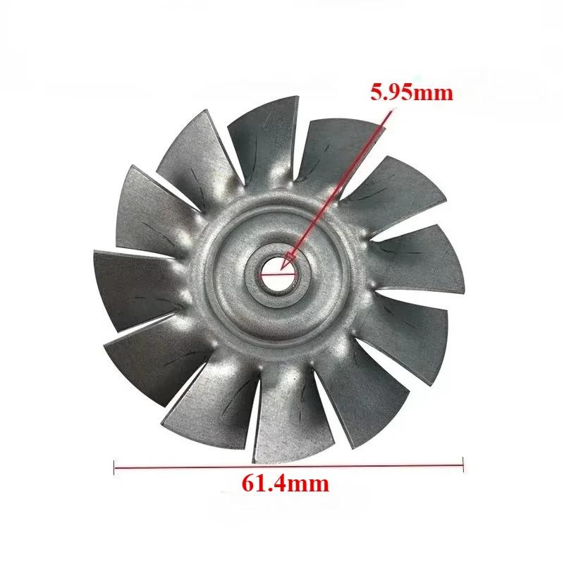 Lame de ventilateur d'aspirateur en aluminium, diamètre 61.4mm, turbine de refroidissement du moteur