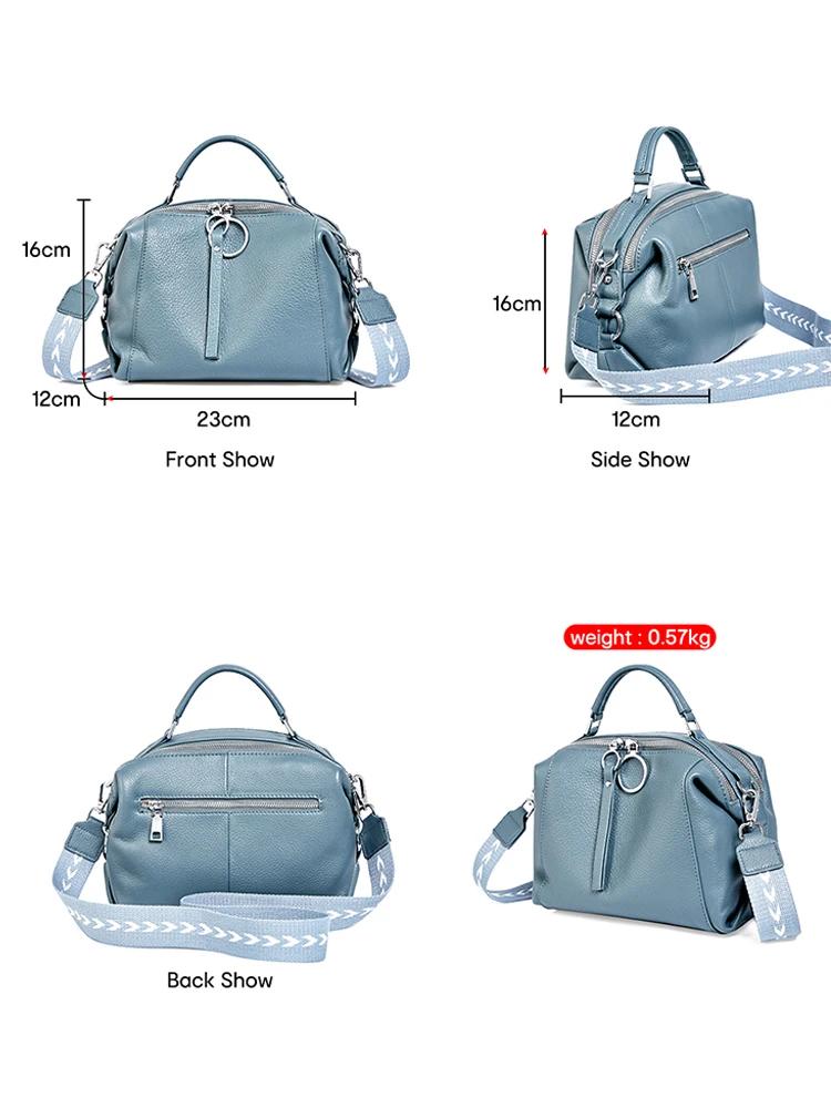 Zency élégant sac à main en cuir véritable femmes sac à bandoulière grande capacité Simple moyen sac