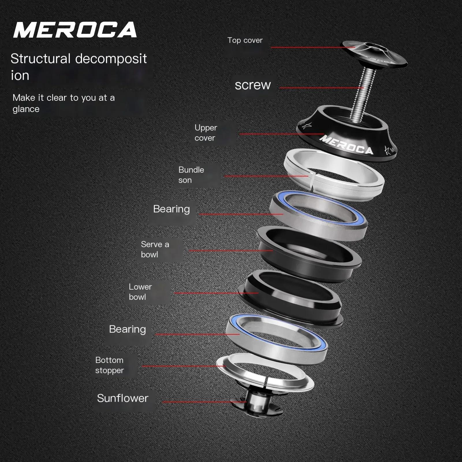 MEROCA – casque de vélo 44-44mm, roulement d'étanchéité ultraléger 1 1/8, fourche avant de direction