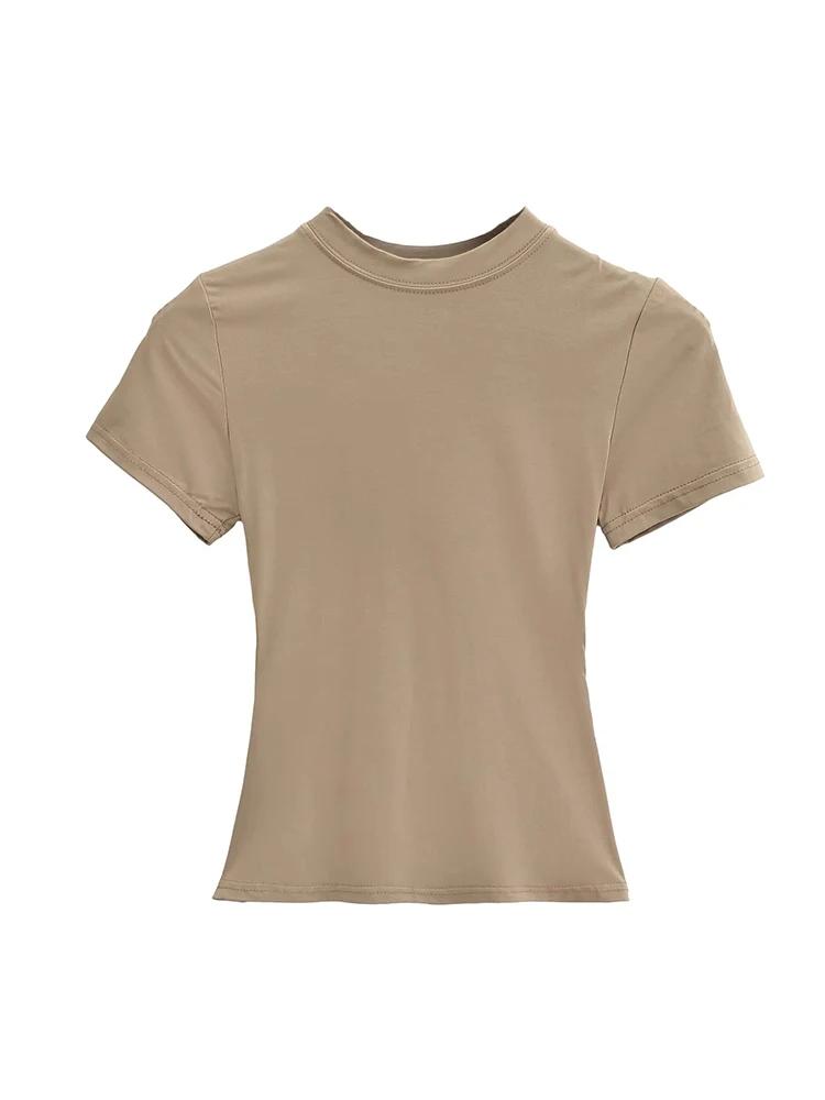 T-shirt manches courtes pour femmes, décontracté, de haute qualité, Sexy, Slim, tendance, couleur un