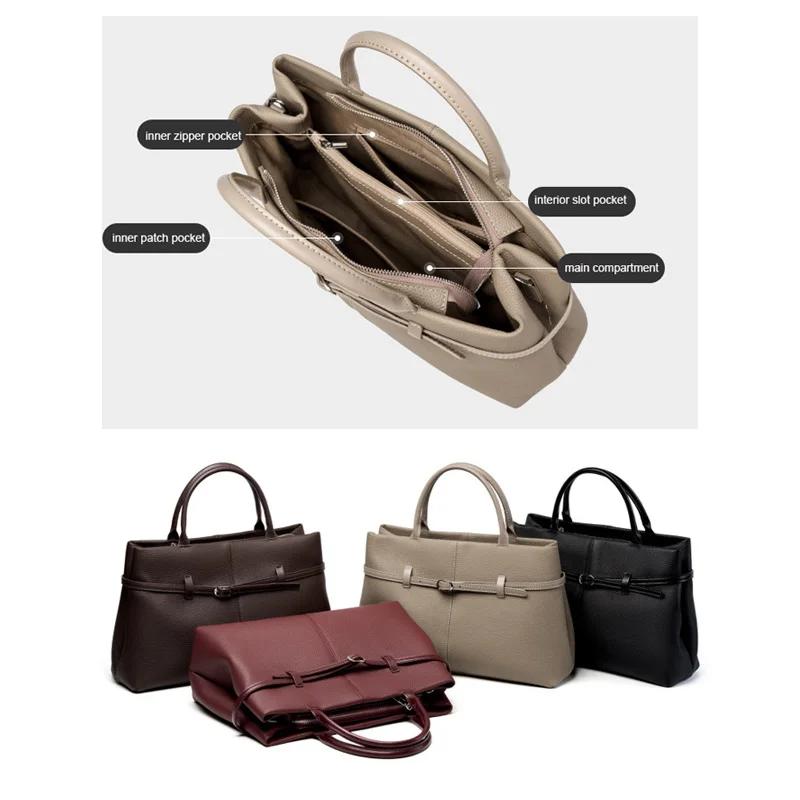 Sacs pour femmes 2025 en cuir véritable grande capacité bureau déplacement concepteur inspiré fourre