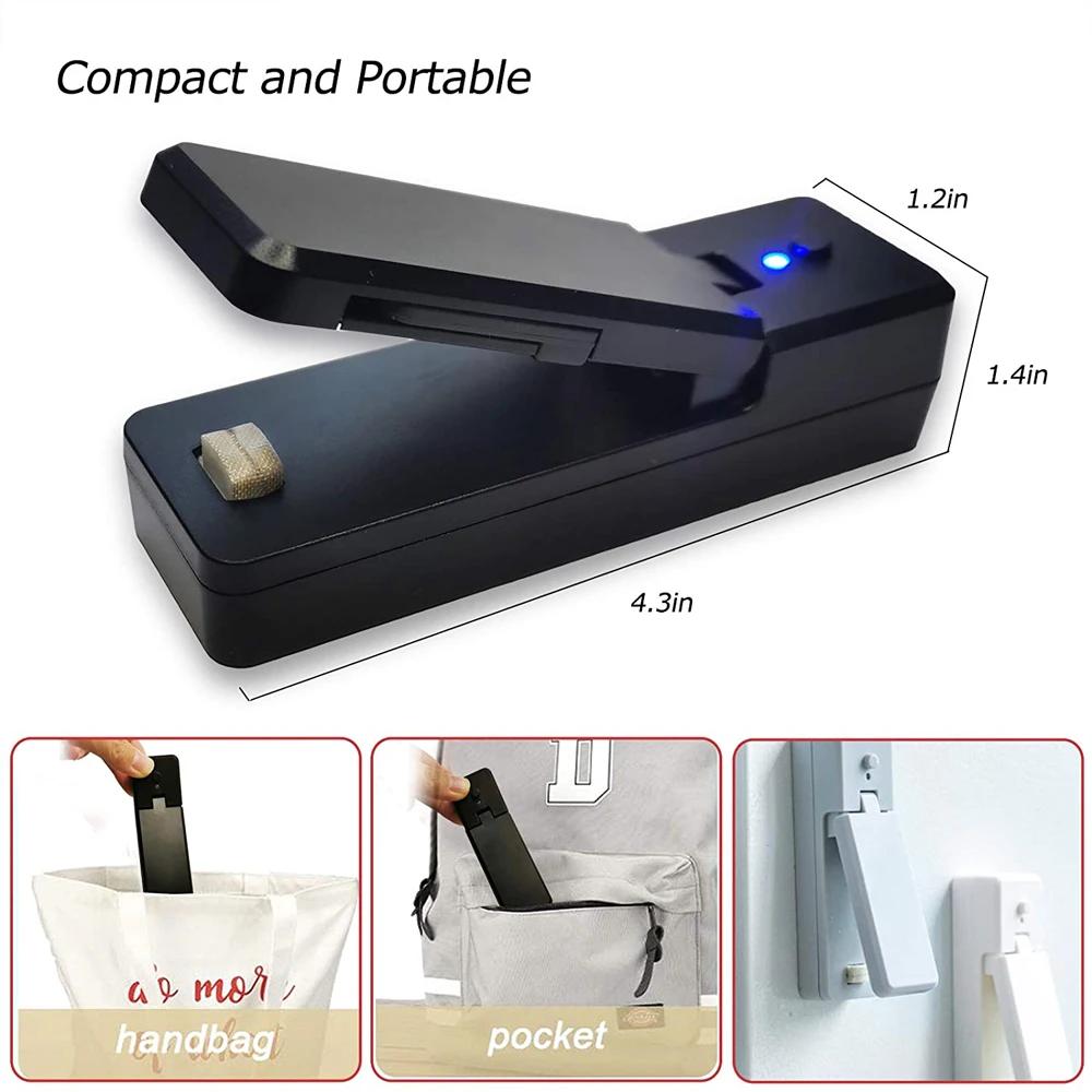 Mini scelleuse de sacs 2 en 1, thermoscelleuse et coupe sous vide pour sacs portables rechargeables 