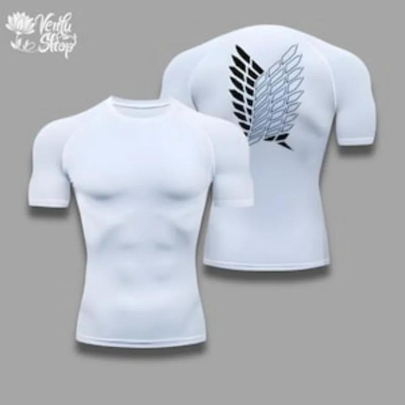 AOT, Levi Ackerman, Attack on Titan, Anime, Gym, Compresseur, Muscleshirt, Merch, Vêtements de Fitne