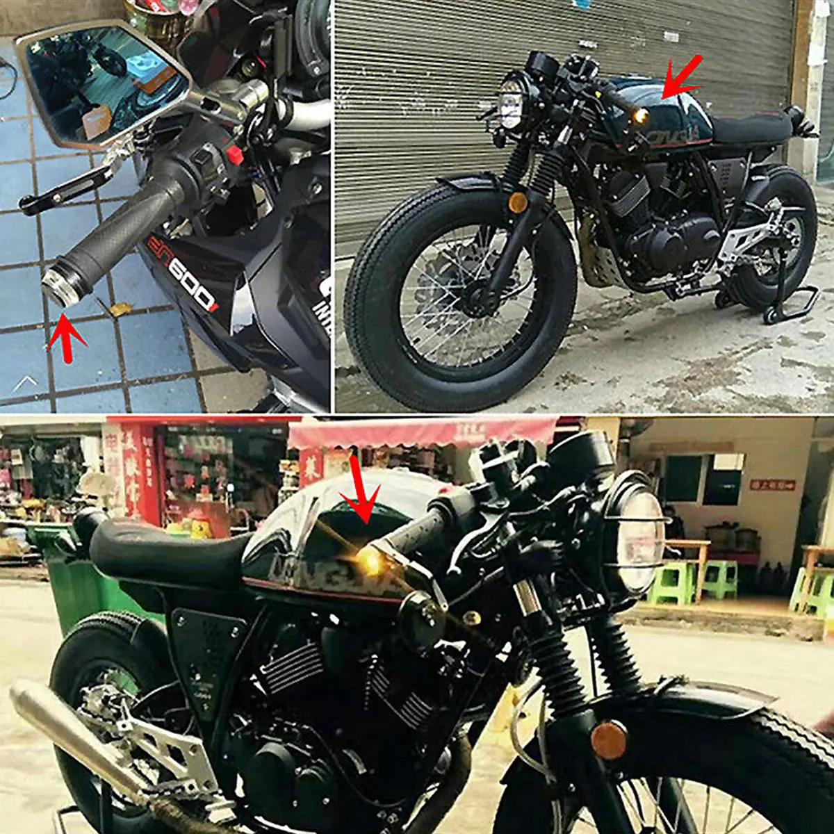 Indicateur d'extrémité de barre lumineuse à LED pour moto, clignotant de voiture, prise de poignée u