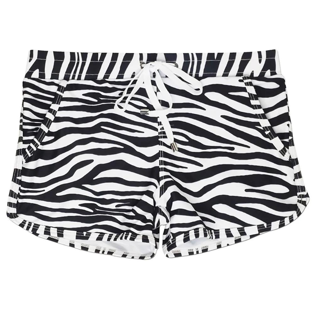 Maillot de bain imprimé zèbre pour hommes - Boxer sexy poches surf sports plage natation
