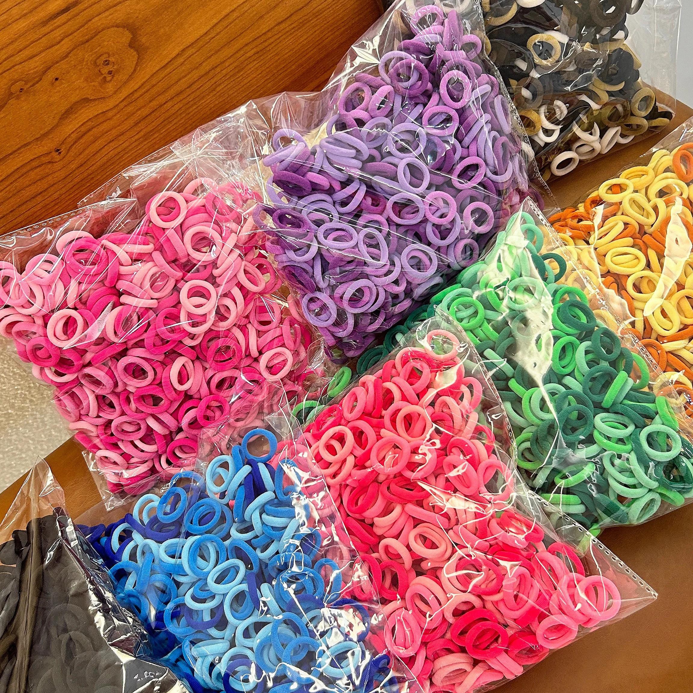 100 pièces d'accessoires pour cheveux pour enfants, corde à cheveux en Nylon à haute élasticité, ban