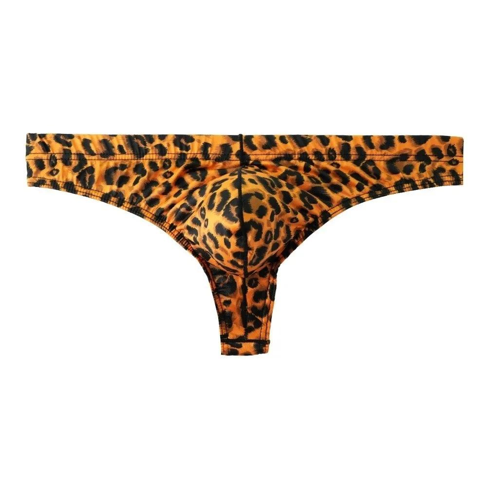 Sous-vêtements pour hommes, lingerie pour hommes, string imprimé léopard, taille basse, culotte pour