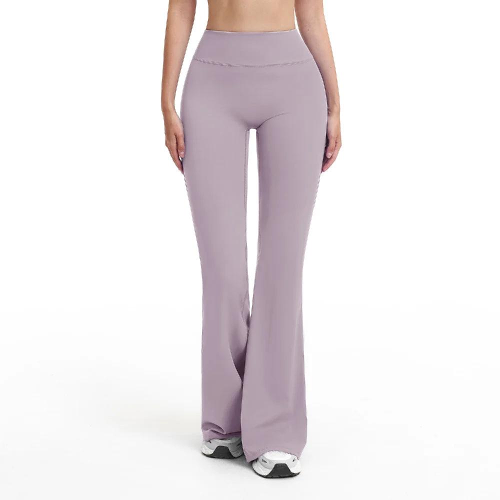 Pantalon de sport évasé pour femme, taille haute, jambe large, pour le yoga, la gym et le fitness