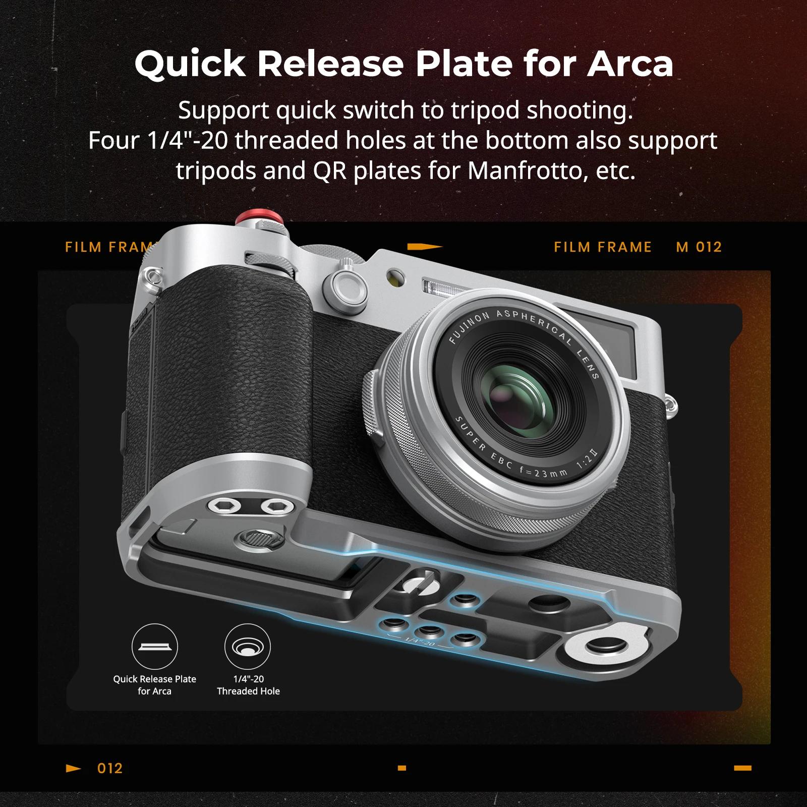 Poignée en forme de L SmallRig pour FUJIFILM X100VI / X100V, avec plaque à dégagement rapide Arca-Sw