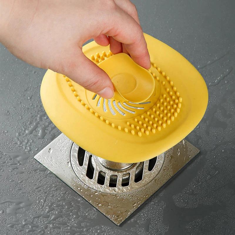Bouchon attrape-cheveux en Silicone pour salle de bain, couvercle de vidange de sol de douche, filtr