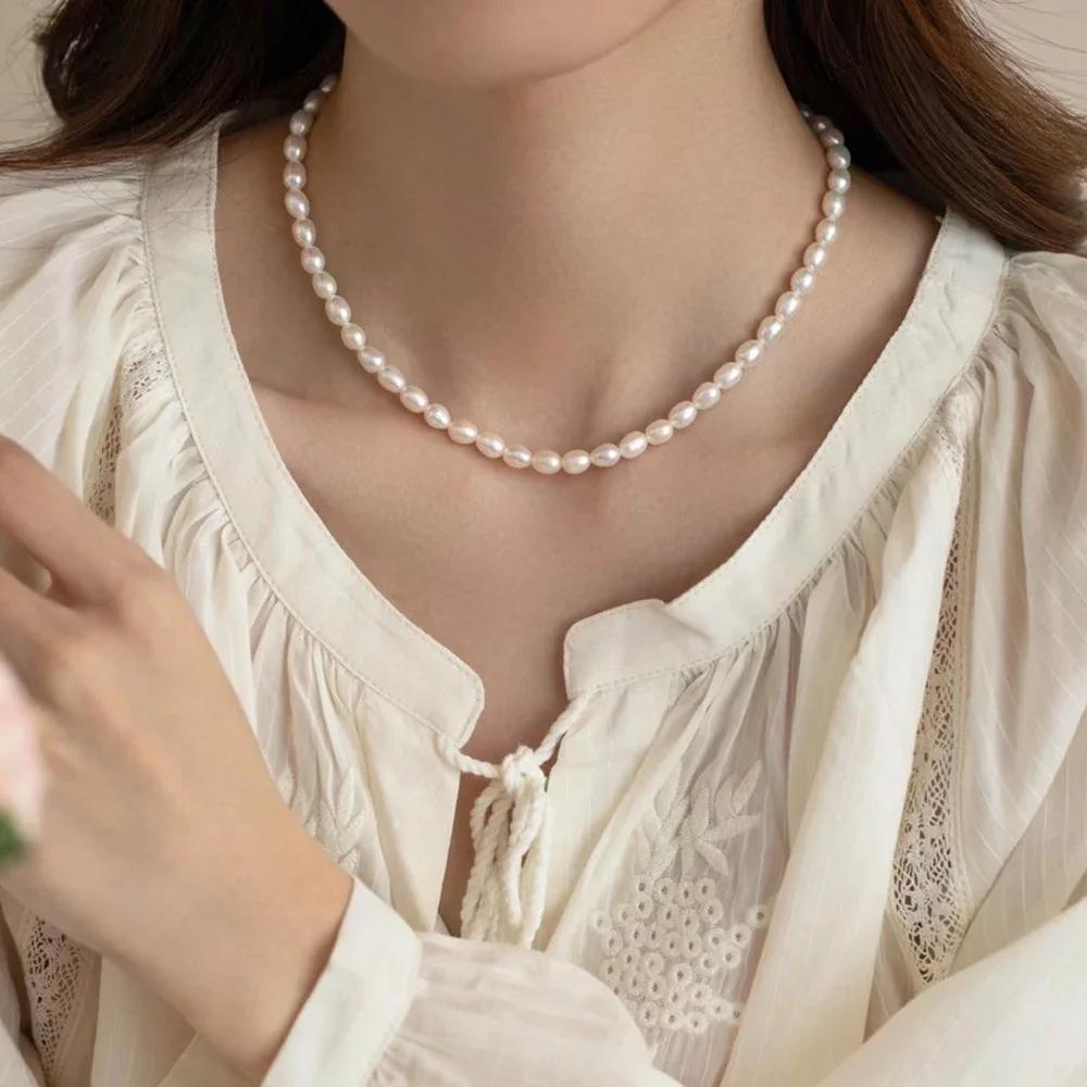 Perles d'eau douce naturelles, perles de riz AAA 5-6mm, perles d'espacement blanches en vrac pour la