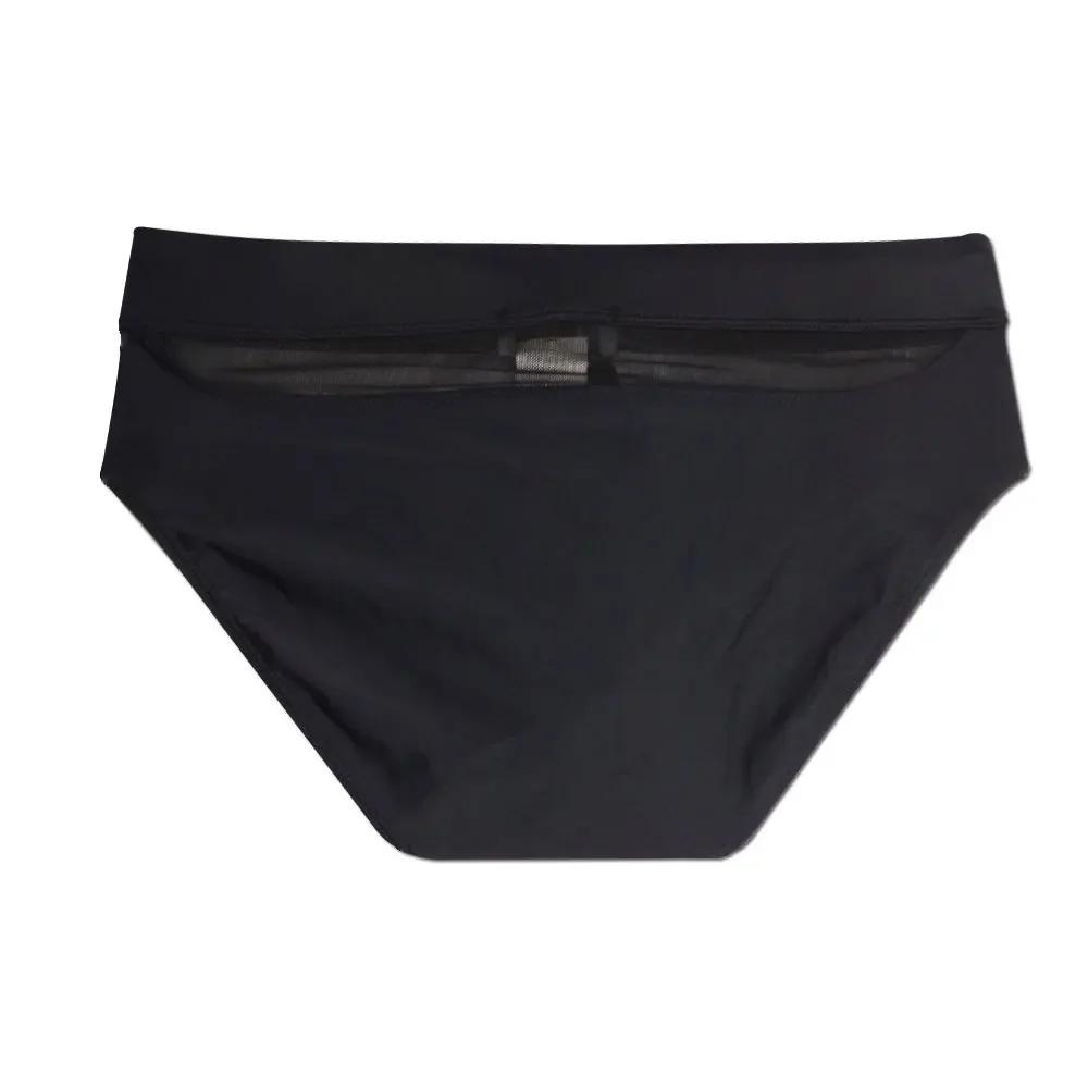 Maillot de bain en maille pour hommes, Sexy, ajouré, cordon de serrage, taille basse, culotte de nat
